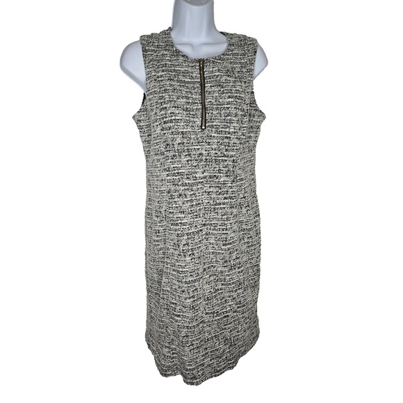 Apt. 9 Dresses & Skirts - Apt. 9 Women's Sleeveless Tweed Shift Dress Small Gray Black White Zip Neck Work
